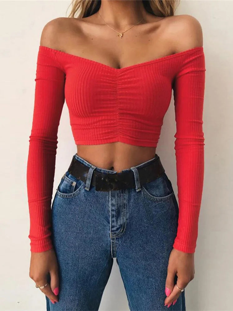 Off-Shoulder Stretch Tee – Streets to the Club
