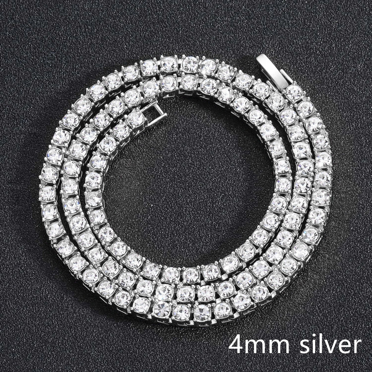 Iced Out Tennis Chain Necklace & Bracelet — 4mm or 5mm, Gold or Silver Tone | Unisex