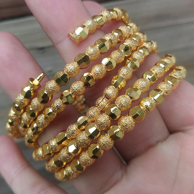 6Pcs/lot New Nigerian Wedding African Costume Bangles Dubai Fashion Charm Bangles&Bracelets For Women Party Gift