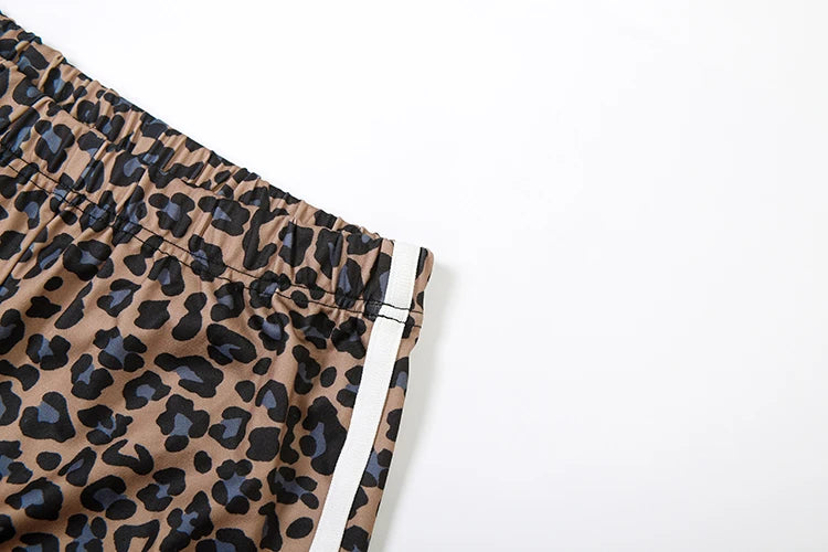 Leopard Print Wide-Leg Pants | High-Waist Ankle-Length Trousers