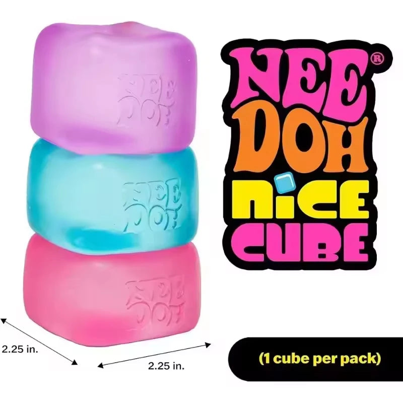 New Needoh Nice Cube Sensory Stress Reliever Fidget Tool for Anxiety Focus Desk Sensory Cube for Adults Kids Cube Squishy Toy