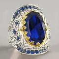 Two-Tone Water Drop Zircon Ring