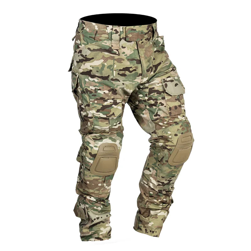 Multicam Pants +Knee Pads Men Tactical Combat Cargo Camo Trousers Trainning Hunting Clothes Quick Dry Breathable Sport Pants