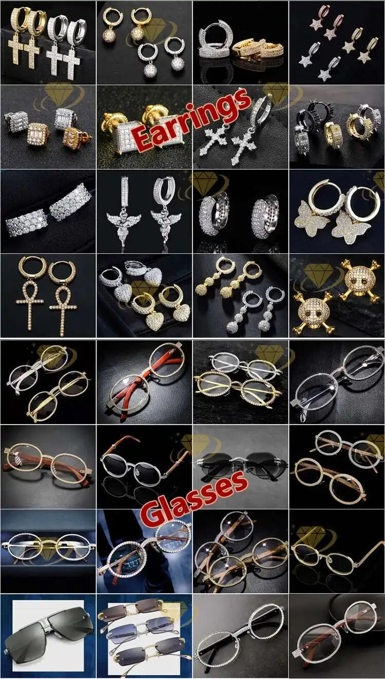 High Quality 2 Rows Prong Cuban Chain 8mm 12mm 16mm 20mm Iced Out Moissanite Cuban Bracelet Link Necklace Mens Hip Hop Jewelry
