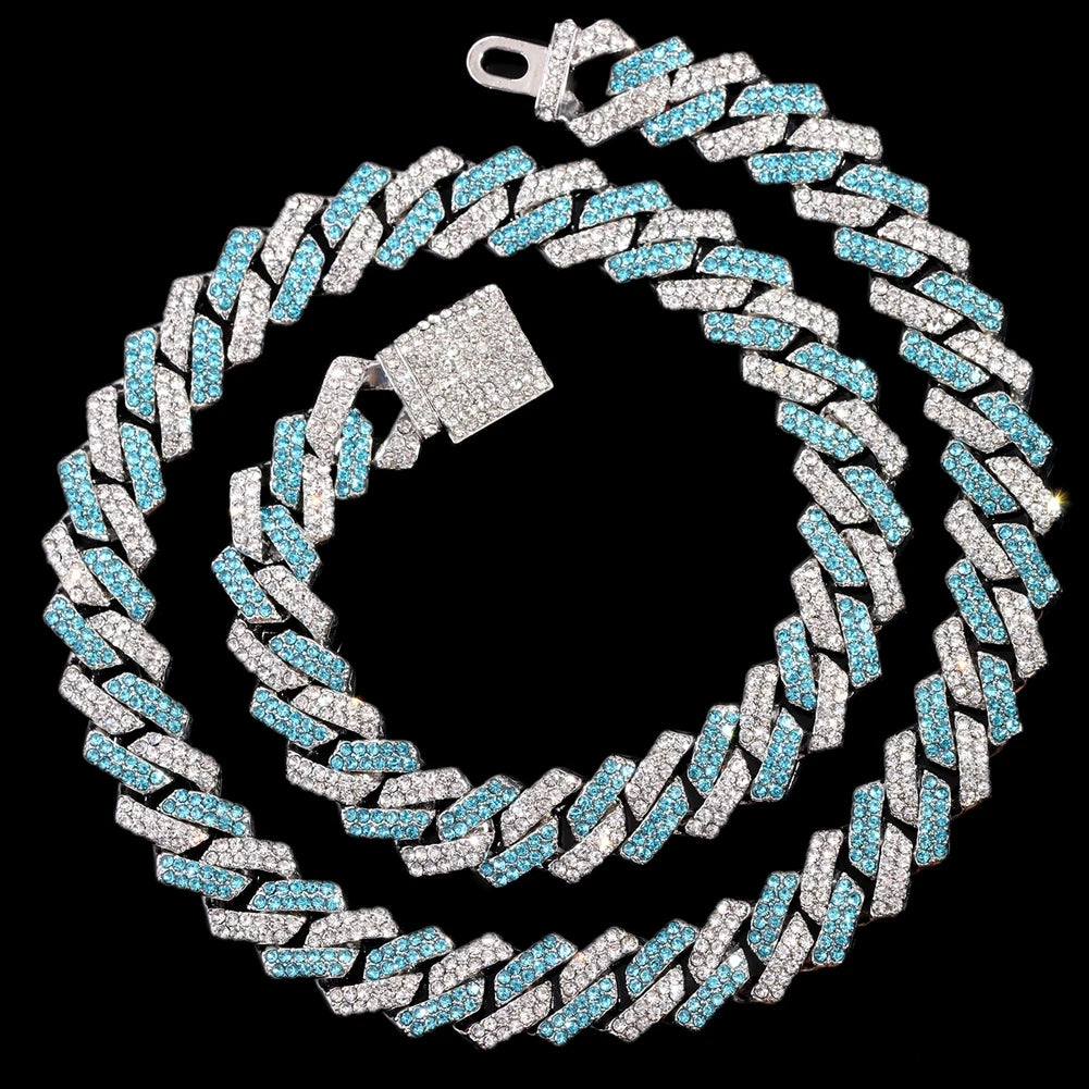 14mm Iced Out Rhombus Cuban Link Chain