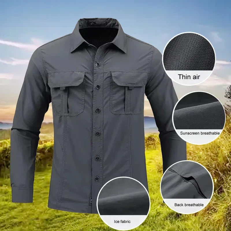 Lightweight Breathable shirt tactical multifunctional shirt outdoor long sleeved work shirt breathable sports sun protection