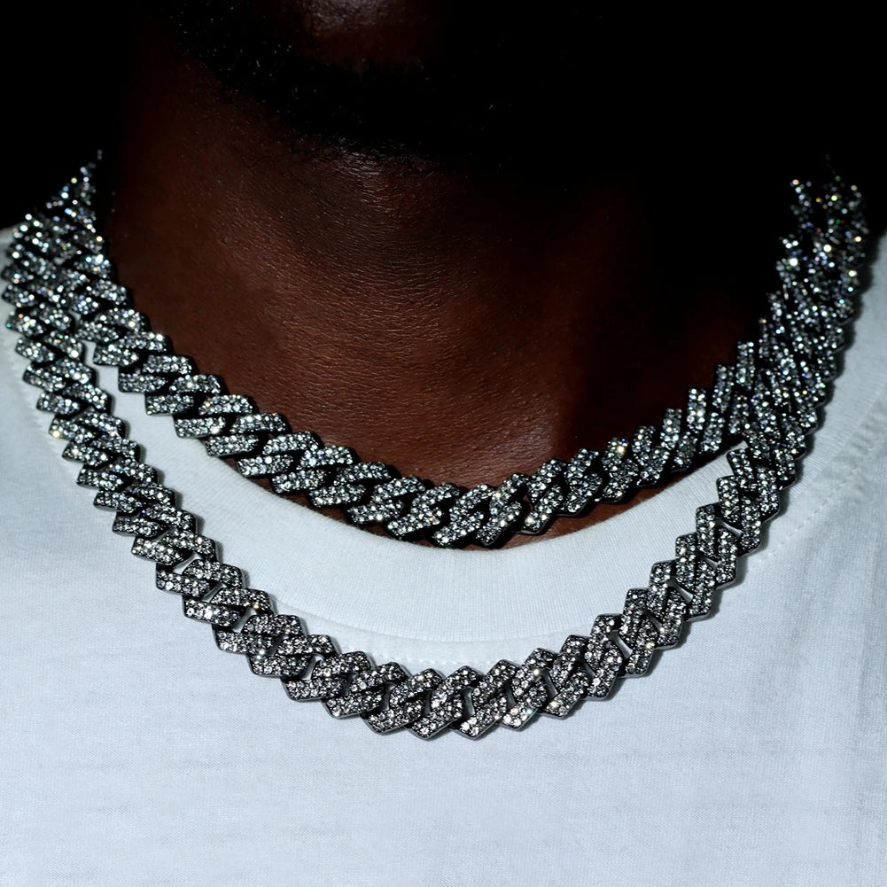 14mm Iced Out Rhombus Cuban Link Chain