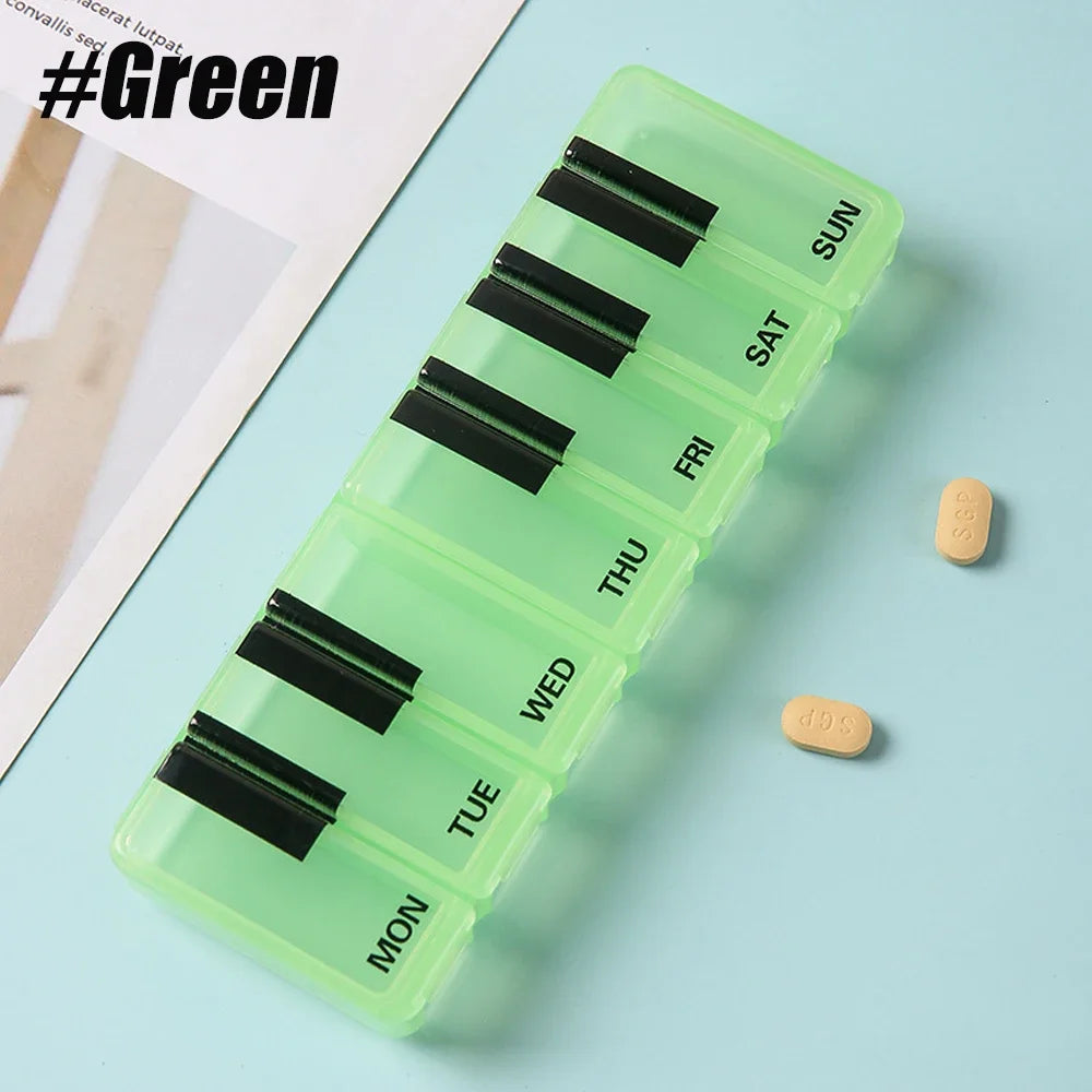 1 Pcs Pills Organizer Large, Weekly Medicine Pill Organizers, 7 Day Pills Box Cases Travel for Big Vitamin Supplements Fish Oil