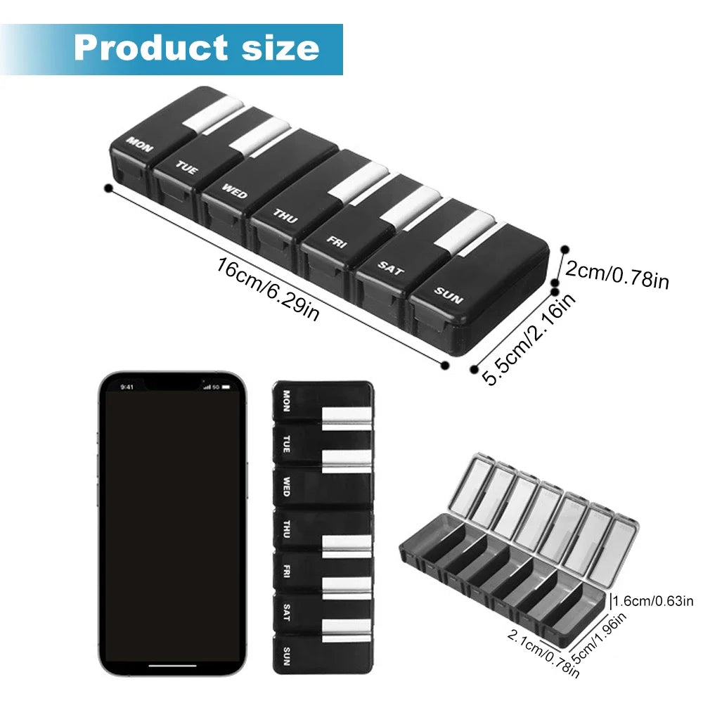 1 Pcs Pills Organizer Large, Weekly Medicine Pill Organizers, 7 Day Pills Box Cases Travel for Big Vitamin Supplements Fish Oil