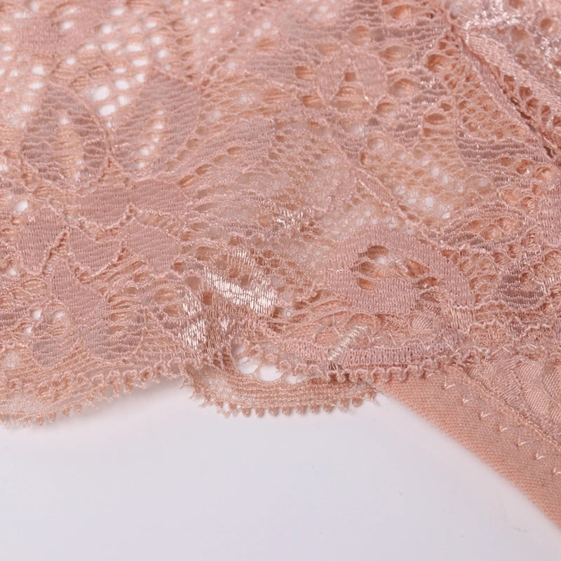 Women's Lace Thong Panties Brazilian Cut Low Waist Sexy See Through Lingerie Hollow Out Comfortable Elastic Underwear