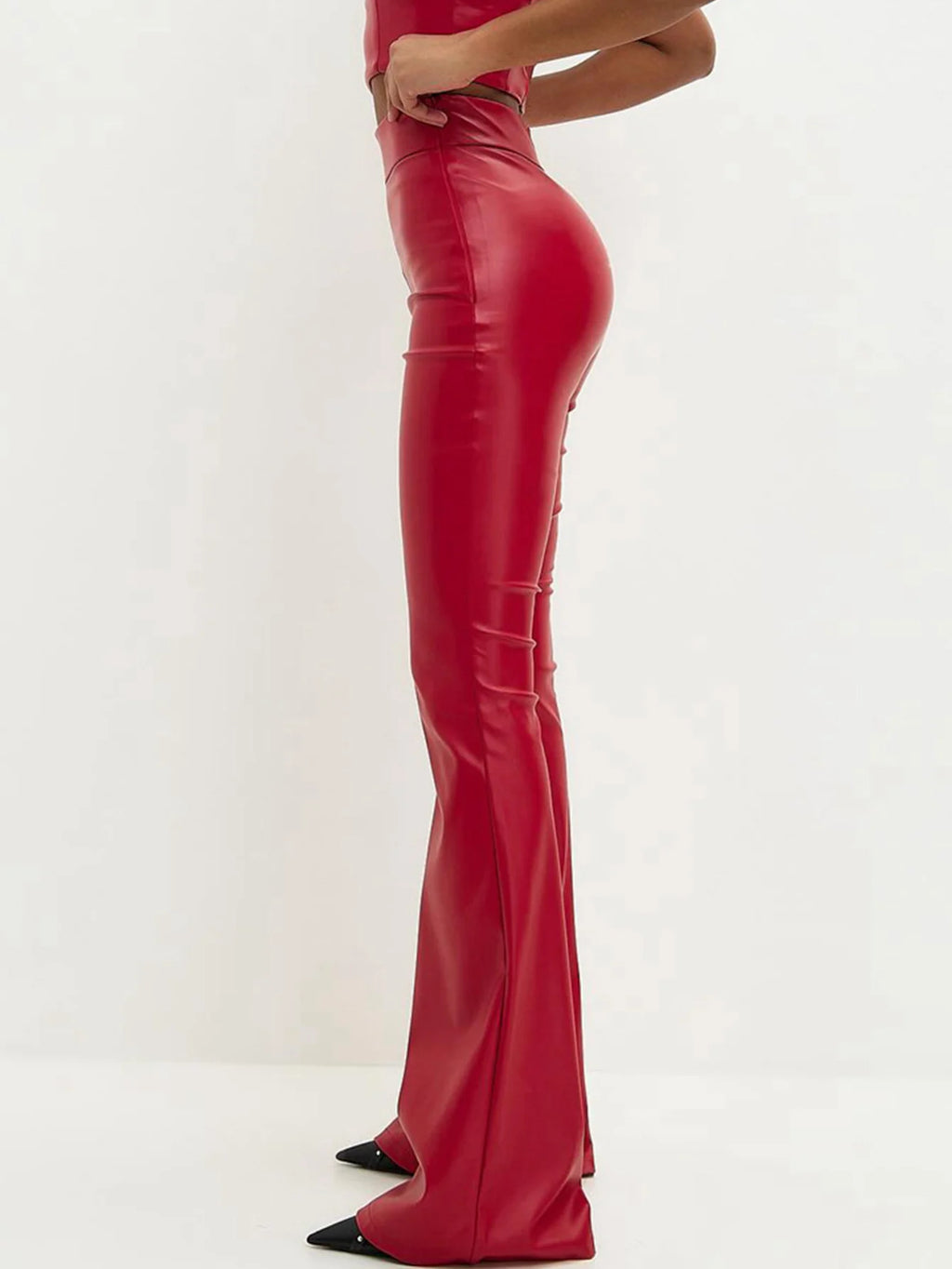 High-Waist Faux Leather Pants for Women
