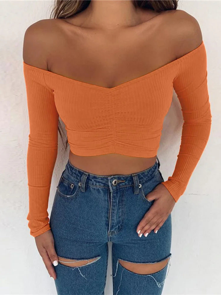 Off-Shoulder Stretch Tee – Streets to the Club