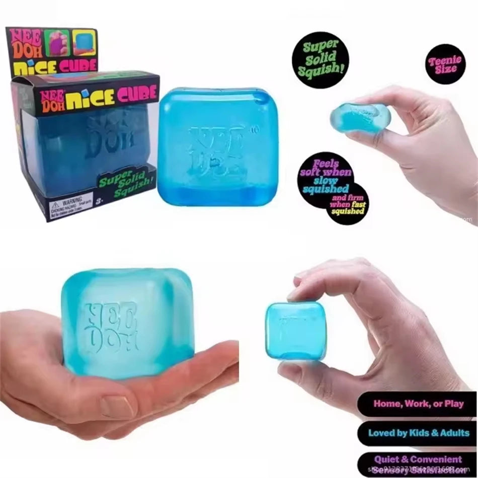 Trending Nee Doh Jellyfish & Cube Squish Toy, Soft Jelly Squeeze Stress Relief Fidget Toy, Sensory NeeDoh for Kids & Adults New