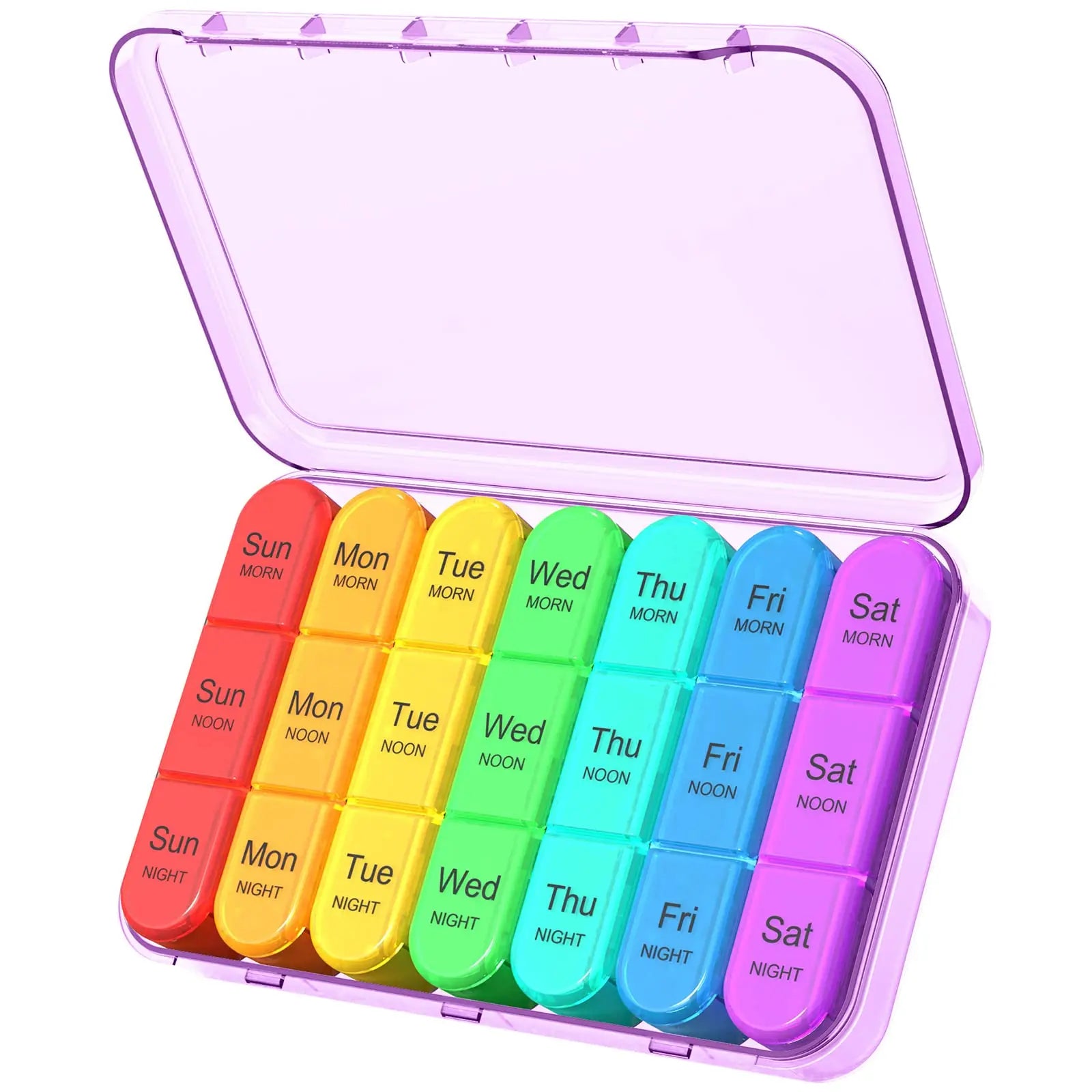 Pill Organizer 3 Times a Day - Pill Box 7 Day, Large Weekly Medicine Pill Organizer for Travel with Individual Compartments