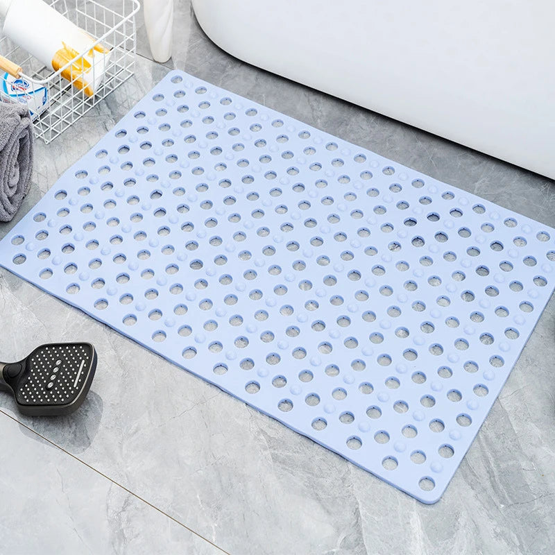 Slip Anti Mould Rubber Anti Slip Bath Mat With Drain Holes Machine Washable Antibacterial Resistant Shower Mat For Shower Or Tub