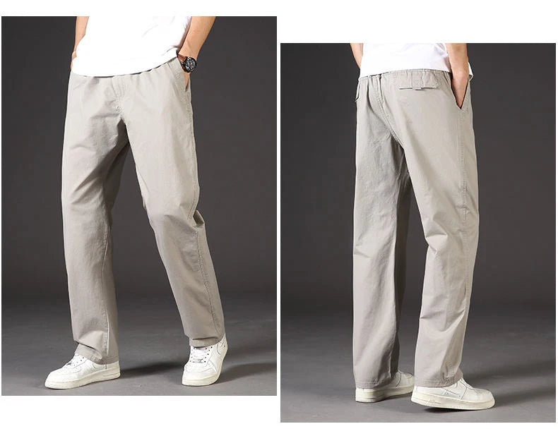 Men's Cargo Pants Cotton Black Work Pants Summer Casual Climbing Joggers Man Sweatpants Sports Spring Autumn Twill Trousers