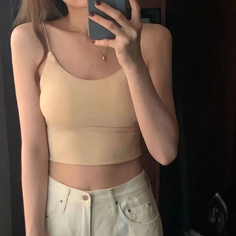 Ice Silk Backless Cami Bralette Top