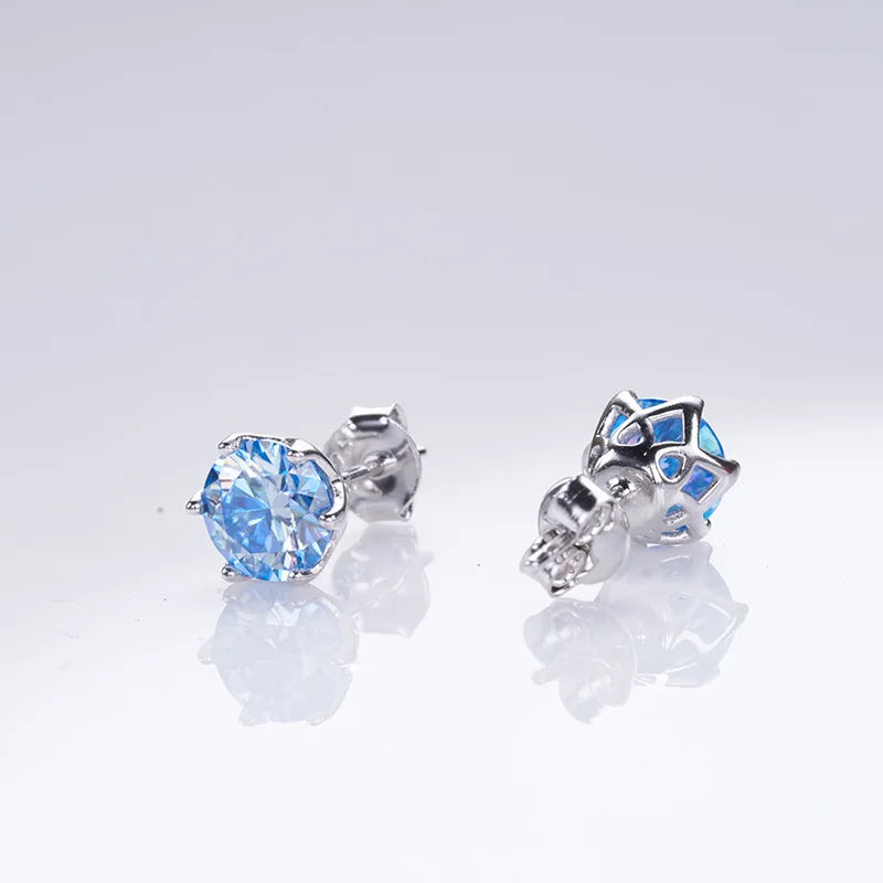 Butterflykiss D Color Moissanite Stud Earrings — 925 Sterling Silver | GRA Certified | 0.5CT, 1CT & 2CT | 20+ Colors