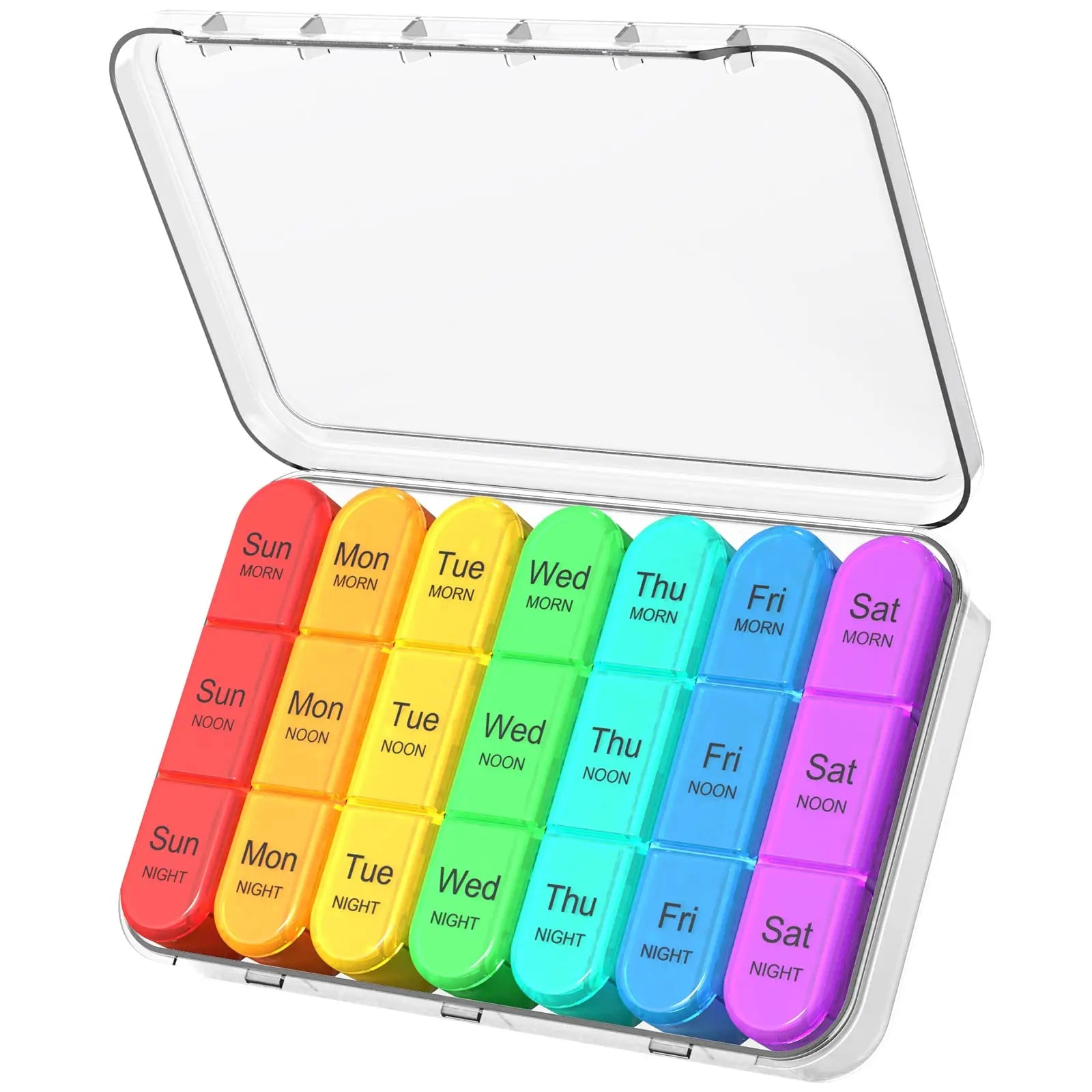 Pill Organizer 3 Times a Day - Pill Box 7 Day, Large Weekly Medicine Pill Organizer for Travel with Individual Compartments