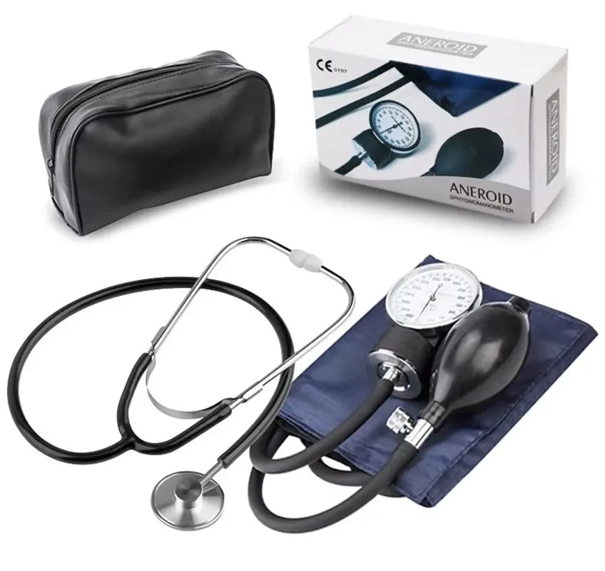 Blood pressure monitor - upper arm blood pressure gauge, household-style manual with zipper bag blood pressure stethoscope