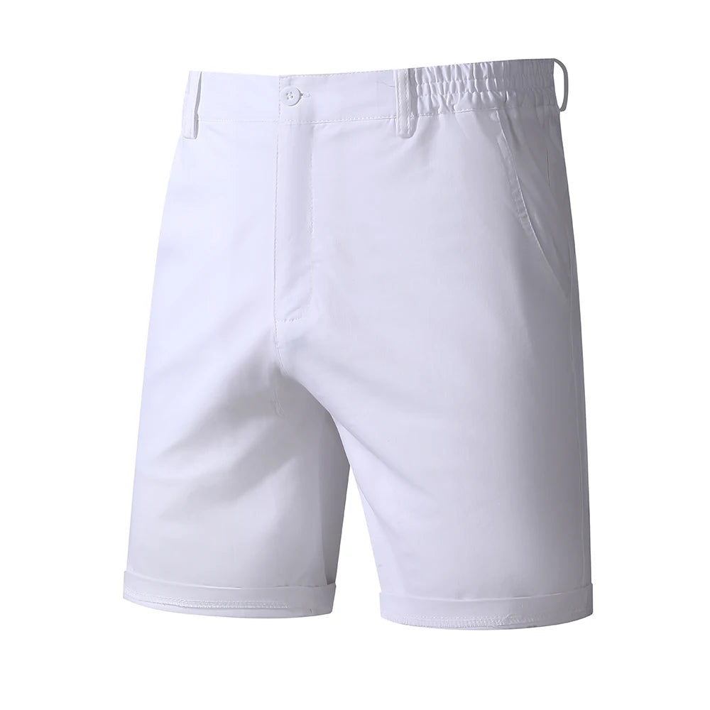 100% Cotton Men Shorts Summer Solid Color High Quality Shorts Social Beach Homme Shorts Casual Fashion Business Short Pant Men