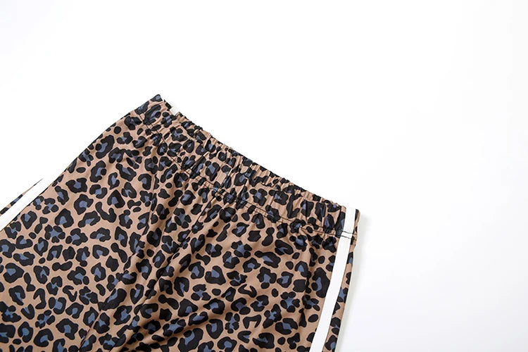 Leopard Print Wide-Leg Pants | High-Waist Ankle-Length Trousers