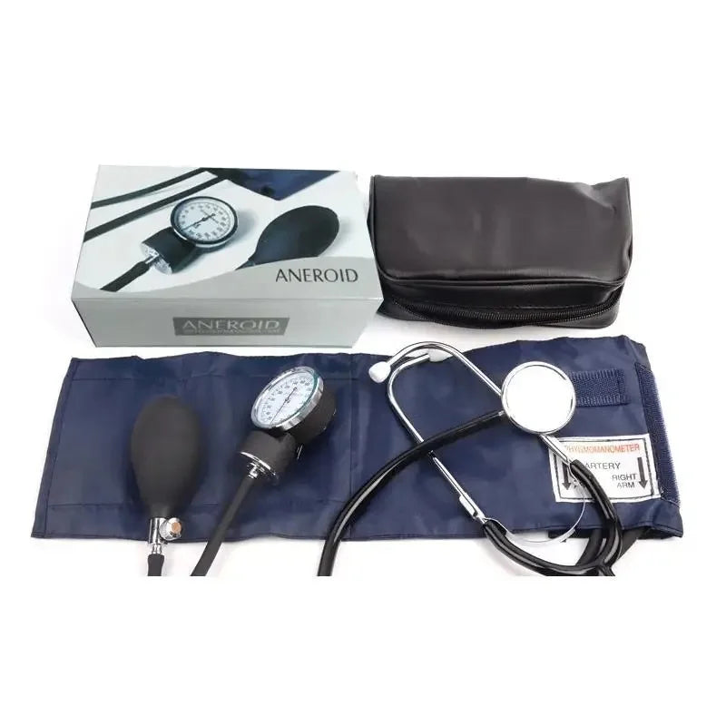 Blood pressure monitor - upper arm blood pressure gauge, household-style manual with zipper bag blood pressure stethoscope