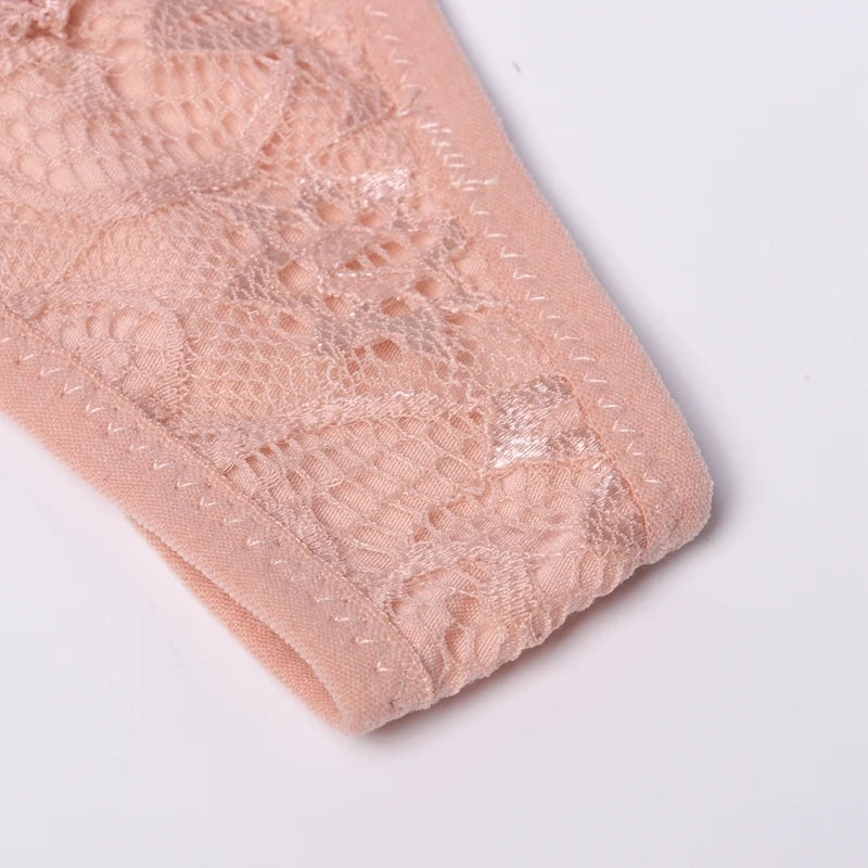 Women's Lace Thong Panties Brazilian Cut Low Waist Sexy See Through Lingerie Hollow Out Comfortable Elastic Underwear