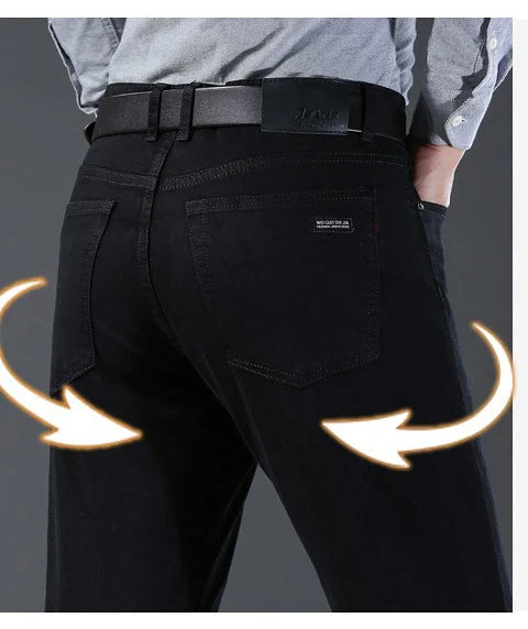 Men’s Classic Soft Stretch Black Straight-Leg Jeans