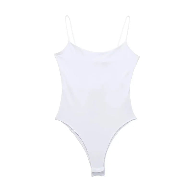 MUJER Backless Bodysuit — Slim Fit One-Piece Jumpsuit | Beach Club Lingerie | White Black Gray | XS–L