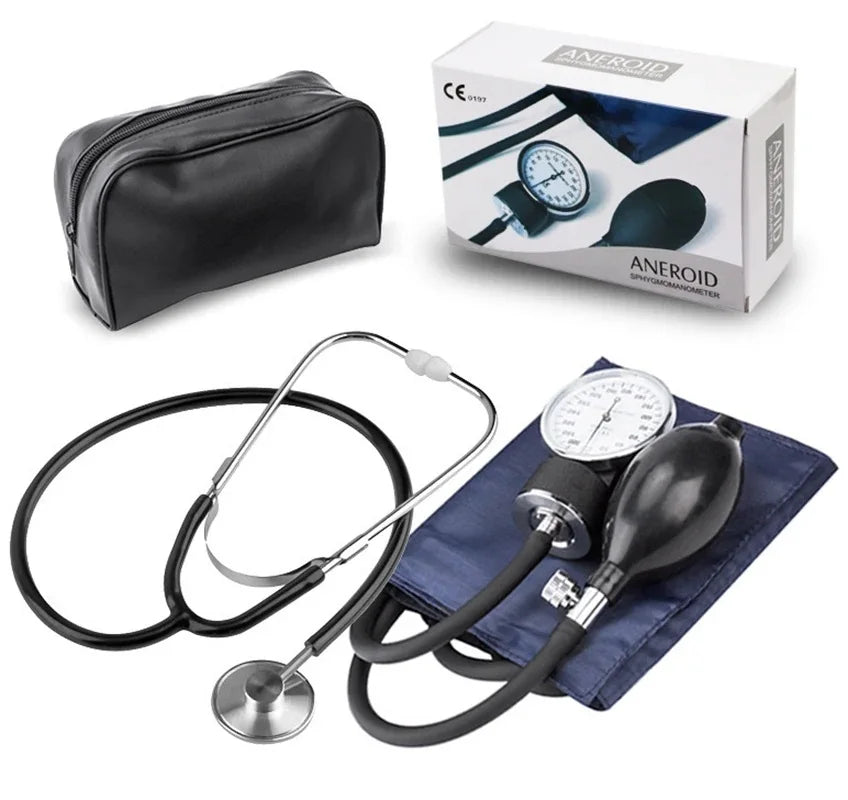 Blood pressure monitor - upper arm blood pressure gauge, household-style manual with zipper bag blood pressure stethoscope