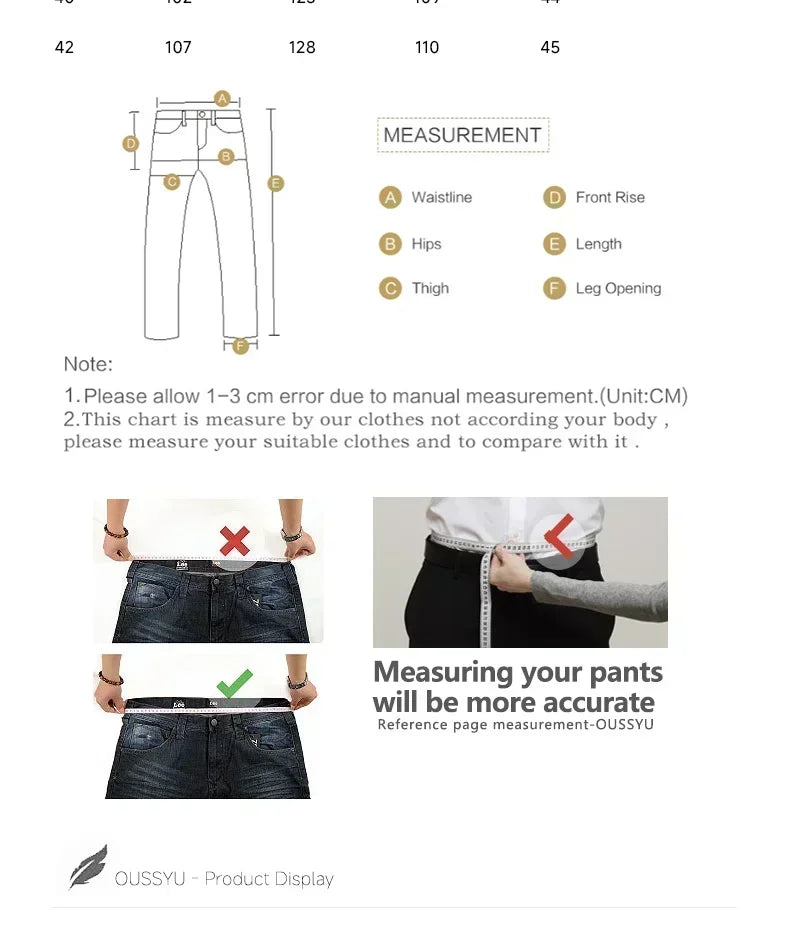 Men’s Autumn & Winter Stretch Straight-Leg Jeans, Sizes 28–40