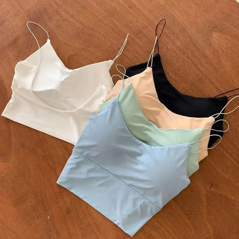 Ice Silk Backless Cami Bralette Top