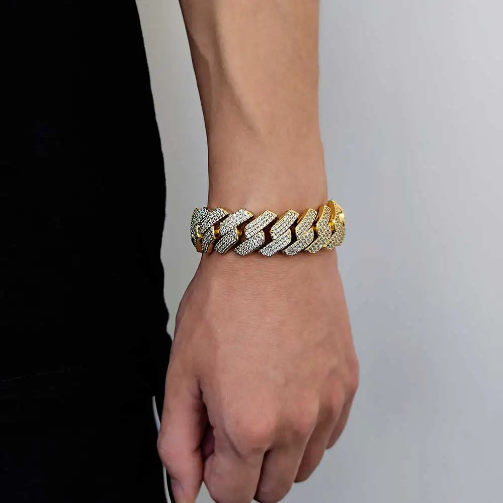 Hip Hop Jewelry 10/12/14/15/20mm CZ Cuban Link Necklace For Men Miami Bling Iced Out Prong Cuban Link Chain Party Gift