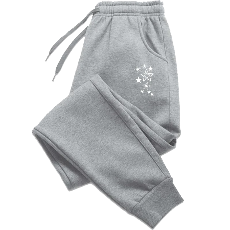 Women's Star Print Straight Leg Pants – Casual Sporty Ankle-Length Trousers