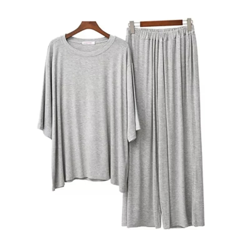 Plus Size 7XL 150K Summer Modal Pajamas Sets  Short Sleeve Top and Pants Women Soft Sleepwear Suit Home Women Female Sleepwear