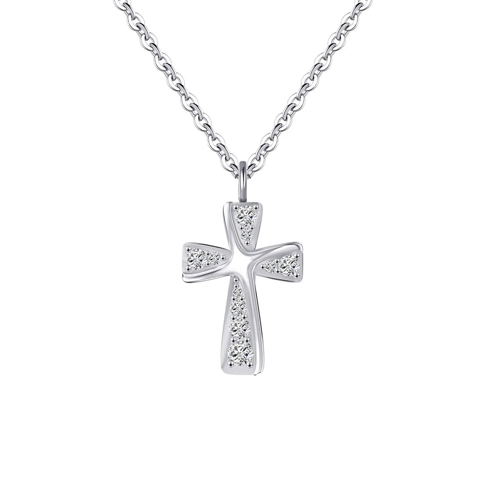 Cross Pendant Necklace | CZ Stones & 925 Sterling Silver | Gold & Silver