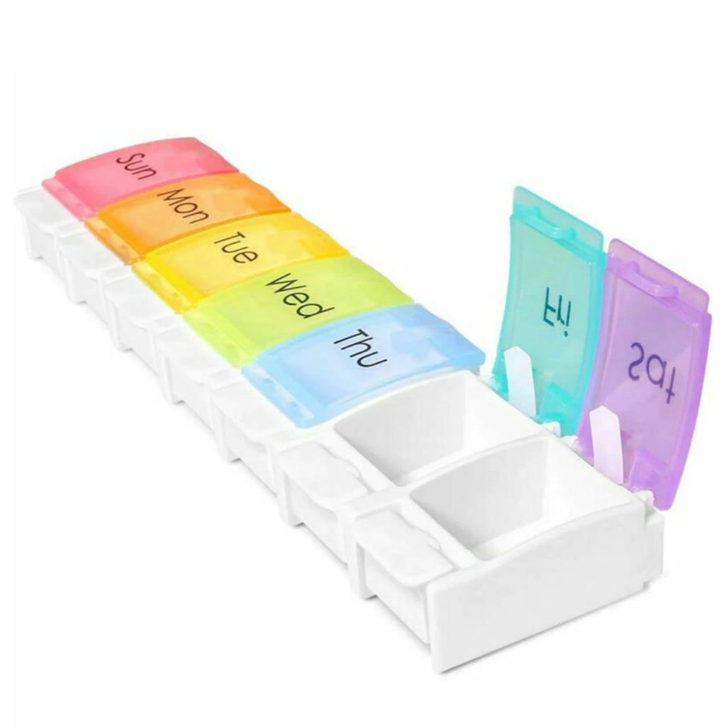 Pill Organizer for Travel Weekly Pill Box 7 Day Pill Case Daily Medicine Organizer 7 Compartments Pill Container