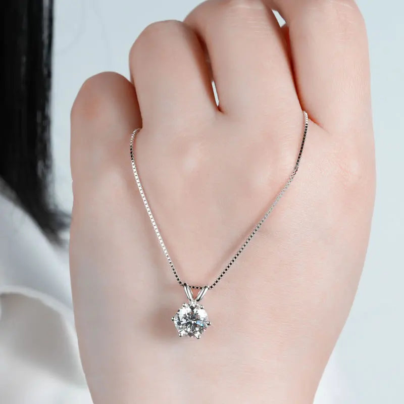 Moissanite Solitaire Pendant Necklace