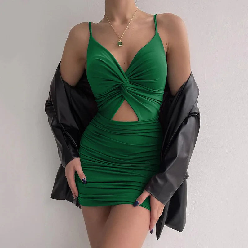 Backless Spaghetti-Strap Bodycon Mini Dress | The Wilder Side