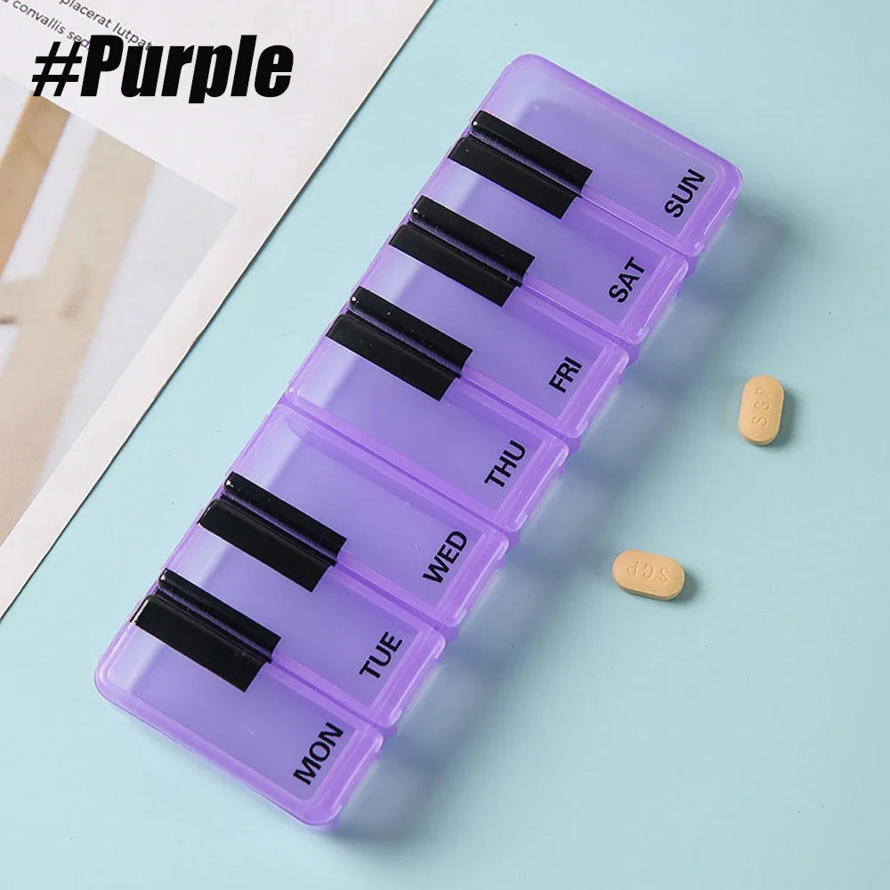 1 Pcs Pills Organizer Large, Weekly Medicine Pill Organizers, 7 Day Pills Box Cases Travel for Big Vitamin Supplements Fish Oil