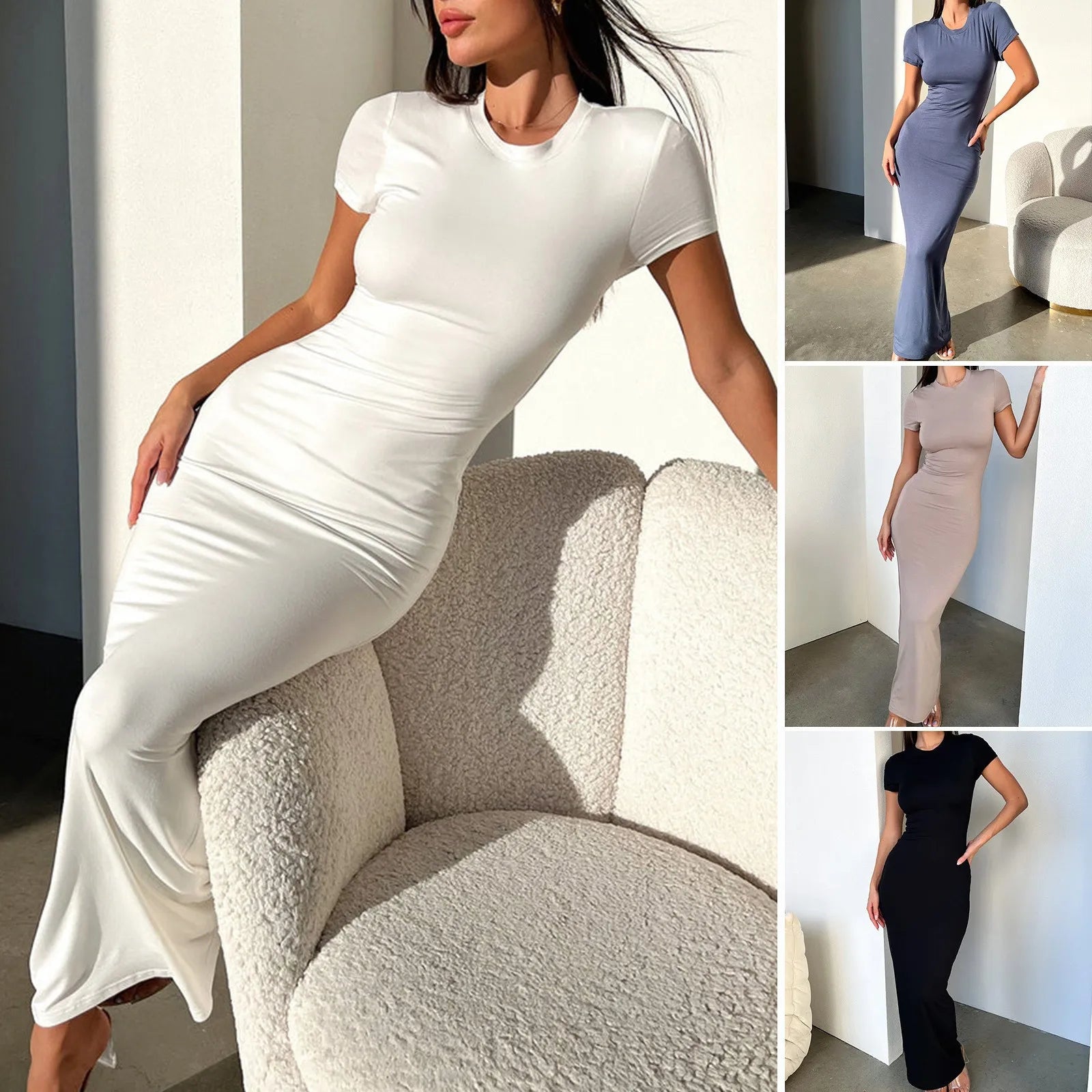 Women's Slim Mermaid Maxi Dress – Elegant Floor-Length Party & Evening Dress