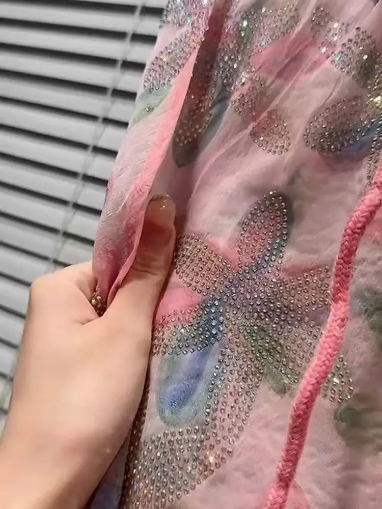 Luxury Style Sparkle Sequins Women Hooded Spring Summer Loose Casual Zipper Sunscreen Shirts Blouses Thin Outerwear Tops Clothes