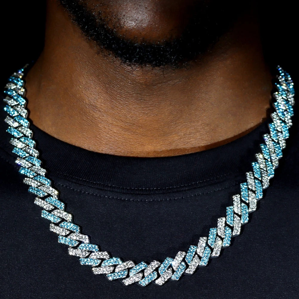 14mm Iced Out Rhombus Cuban Link Chain