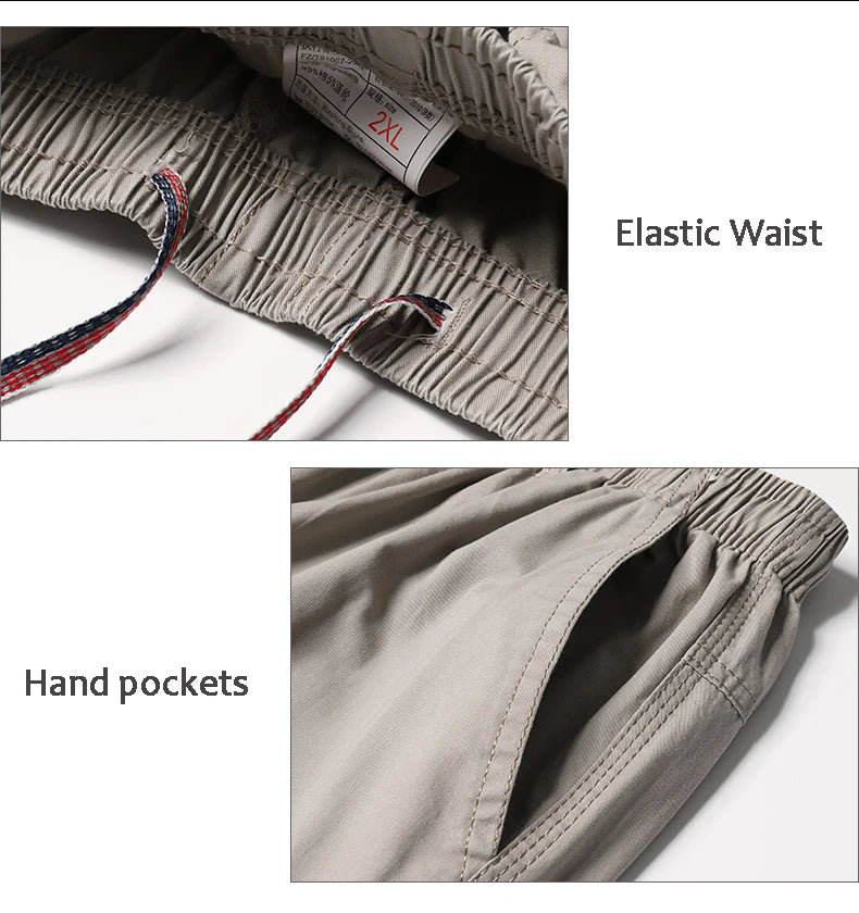 Men's Cargo Pants Cotton Black Work Pants Summer Casual Climbing Joggers Man Sweatpants Sports Spring Autumn Twill Trousers