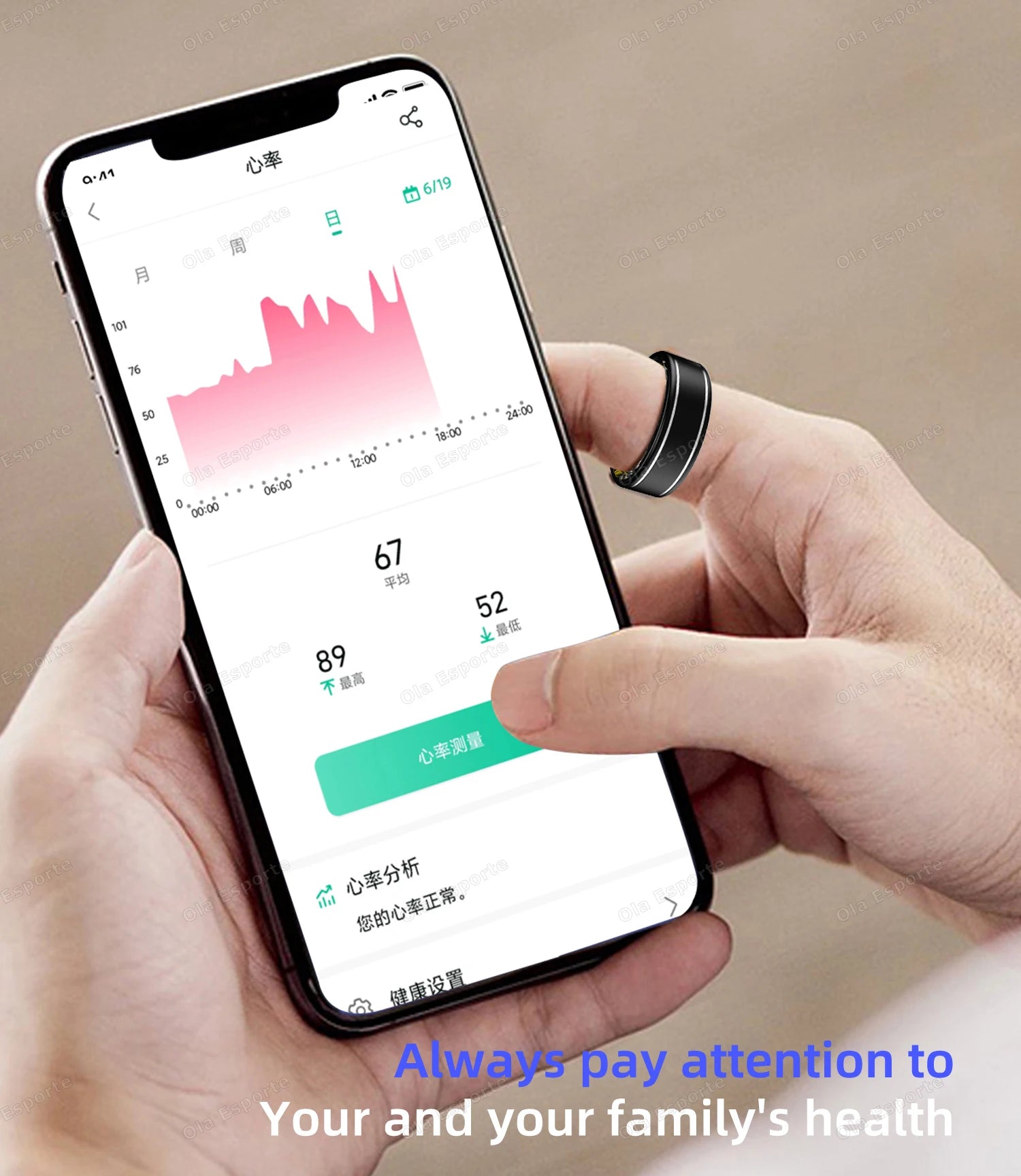 New Blood Pressure Sleep Health Monitor Smart Ring Sport Remote Camera smartring IP68 Waterproof Care for family Rings Men Women