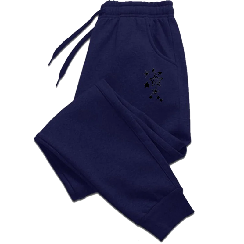 Women's Star Print Straight Leg Pants – Casual Sporty Ankle-Length Trousers