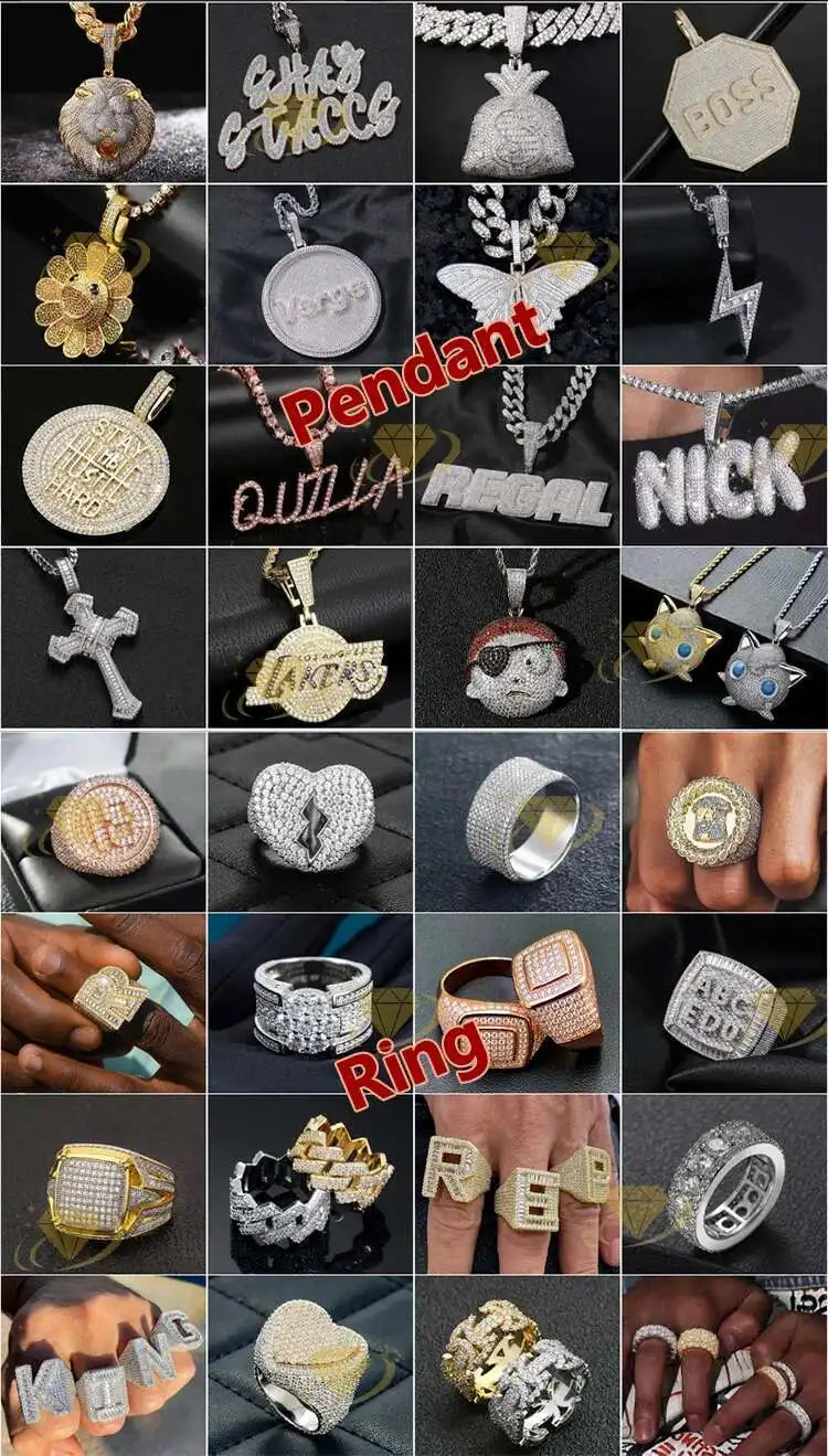 High Quality 2 Rows Prong Cuban Chain 8mm 12mm 16mm 20mm Iced Out Moissanite Cuban Bracelet Link Necklace Mens Hip Hop Jewelry